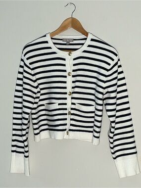 J. Crew Striped Button-Front Cardigan